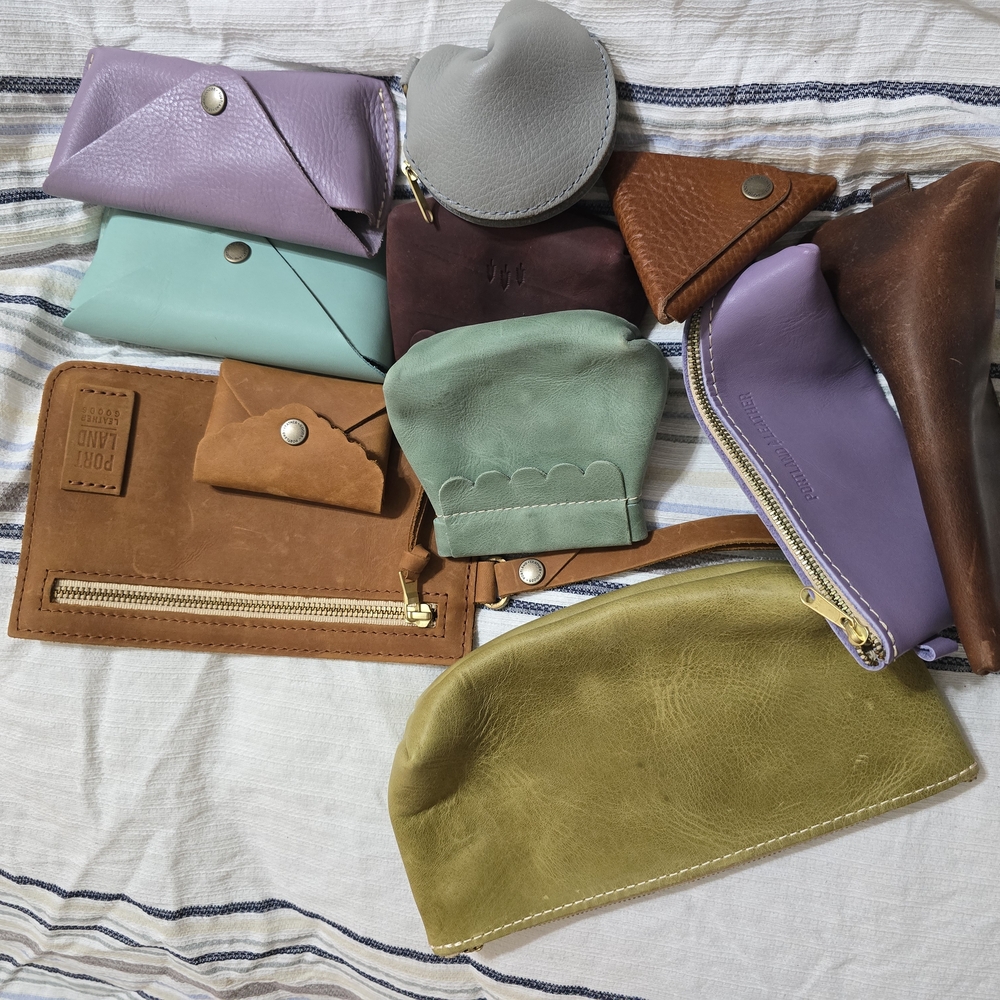 Assorted Leather Pouches Set